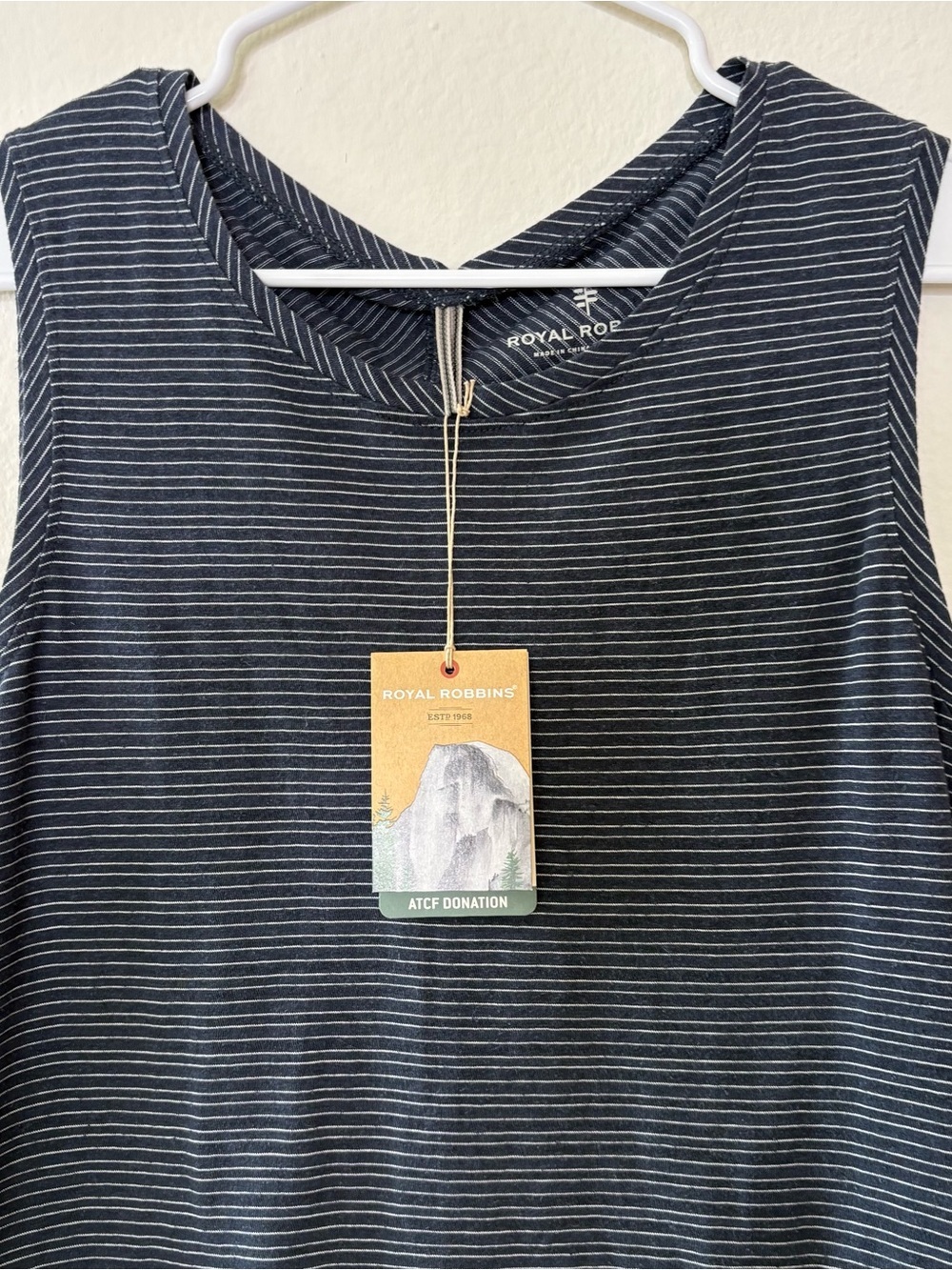Royal Robbins Vacationer Tank Top Hemp Cotton Blue Striped Small Eclipse - Picture 3 of 11